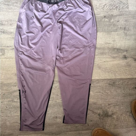 Under Armour Purple Sweatpants with Elastic Waistband and Zippers - Picture 1 of 2